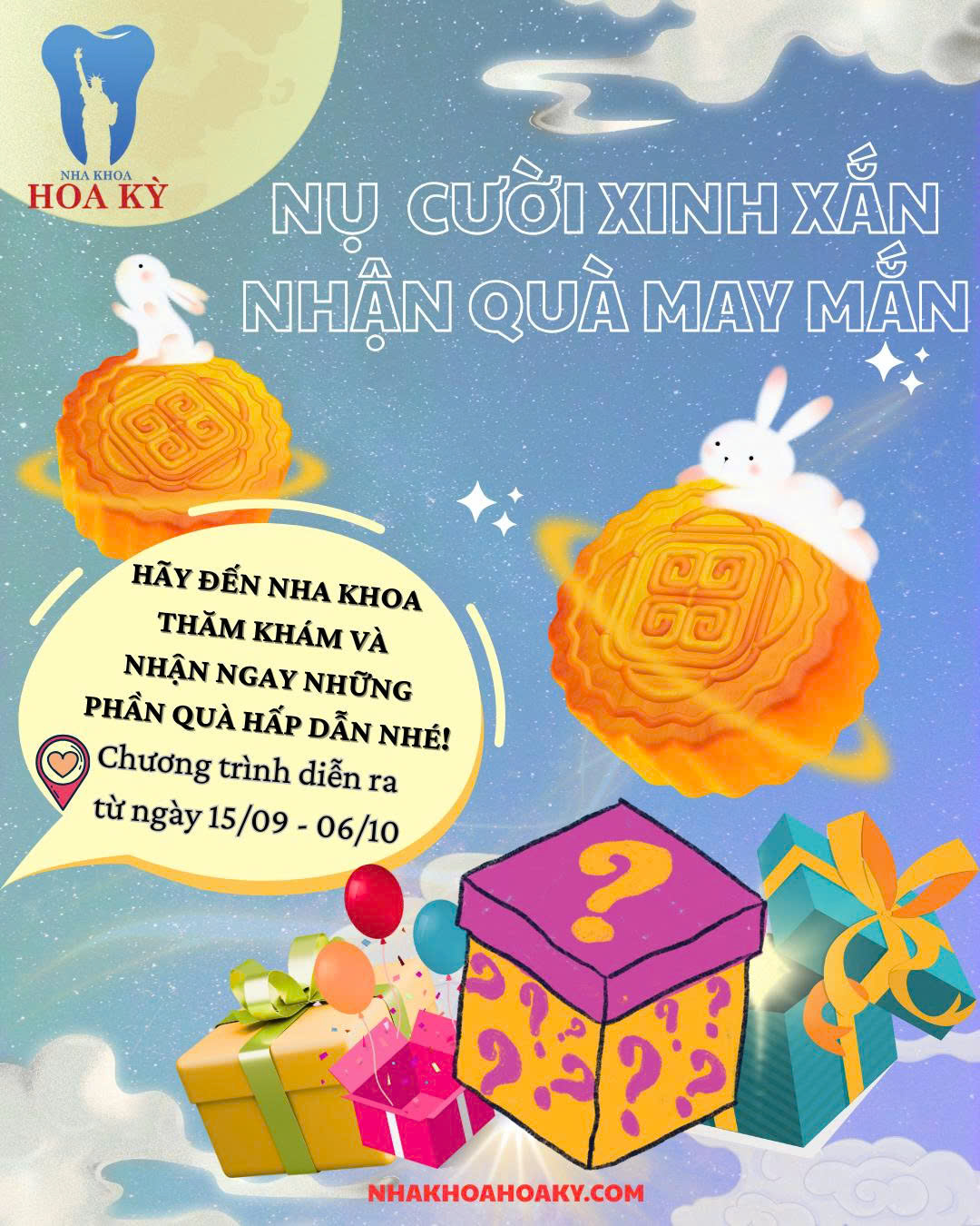 Chương trình khuyến mãi hấp dẫn đón Trung Thu tại Nha Khoa Hoa Kỳ